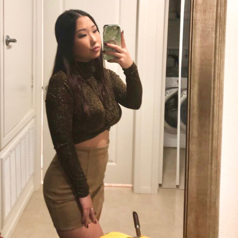 metallic gold and black twisted crop top